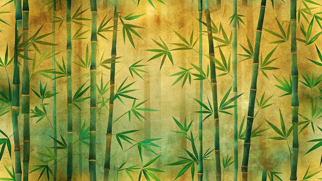 Photo bamboo painted on textural grunge horizontal background