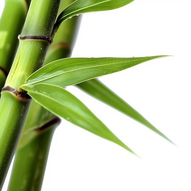 A bamboo plant with green leaves and the word bamboo on it.