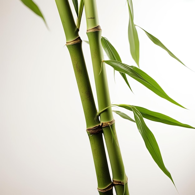 A bamboo plant with green leaves and the word bamboo on it