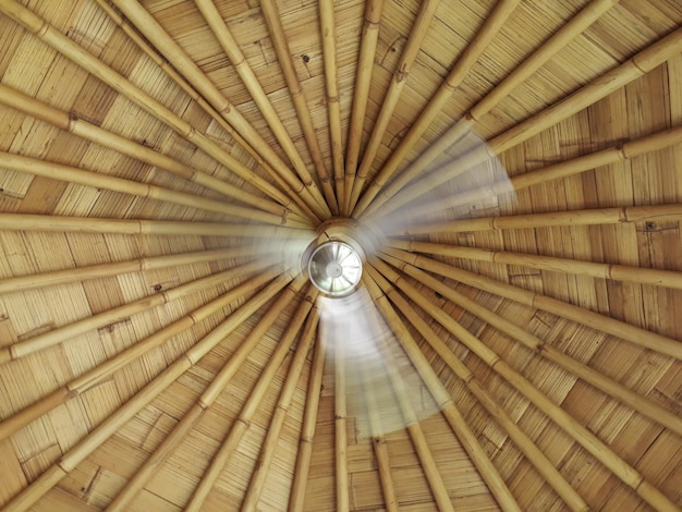 Bamboo roof with fan