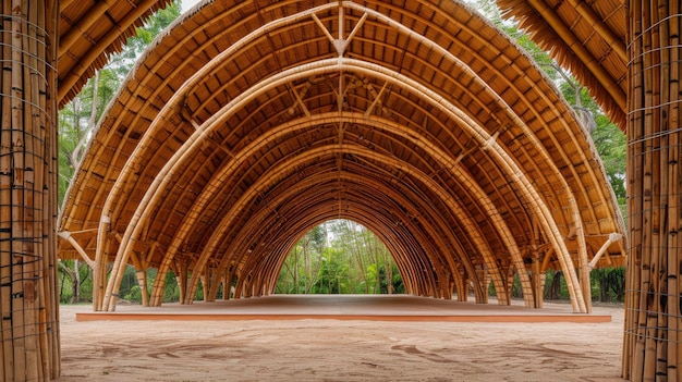 Photo bamboo structure archway design