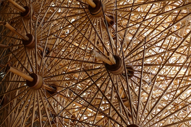 Bamboo structure of thailand traditional paper umbrella