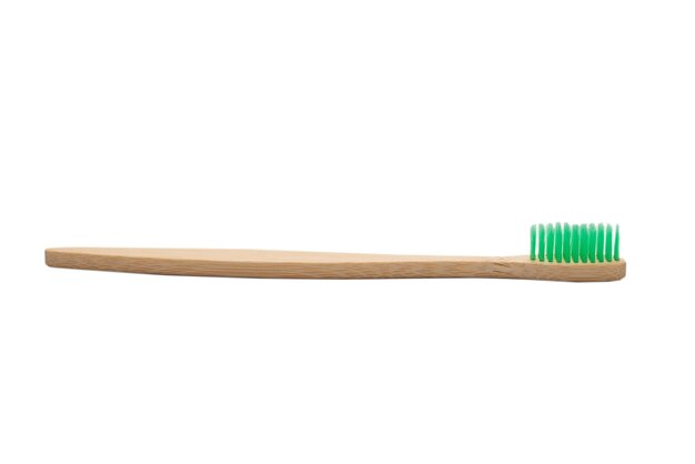 Bamboo toothbrush isolated  on white.