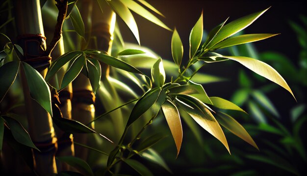 Bamboos closeup beautiful lighting