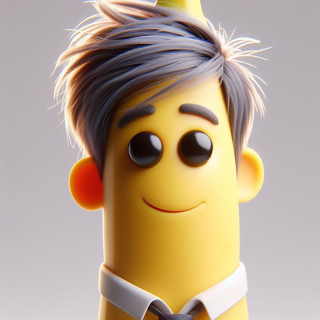 Banana 3d cartoon cute 3d characte