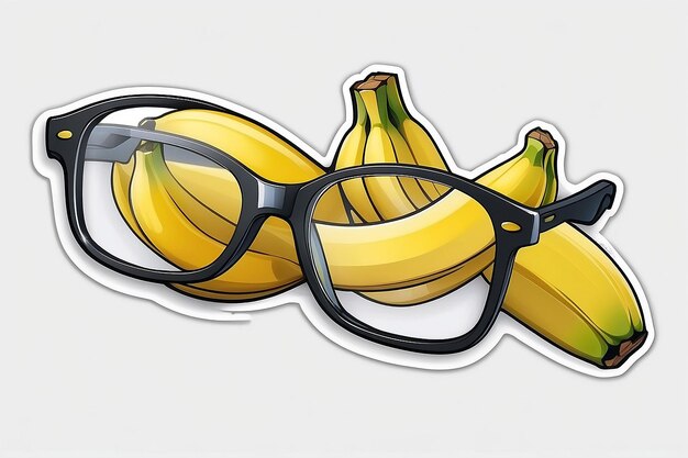 Photo banana art using glasses sticker illustration