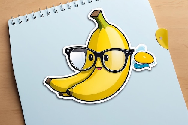 Photo banana art using glasses sticker illustration