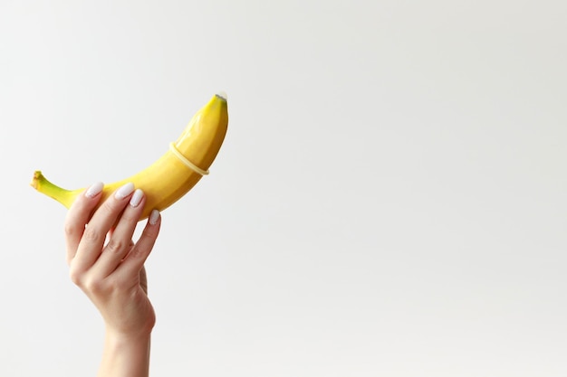 Banana in a condom protection AIDS