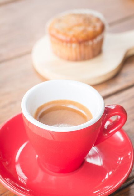 Banana cup cake and espresso