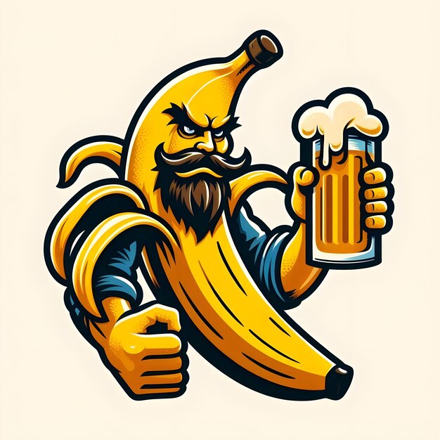 A banana holding a beer