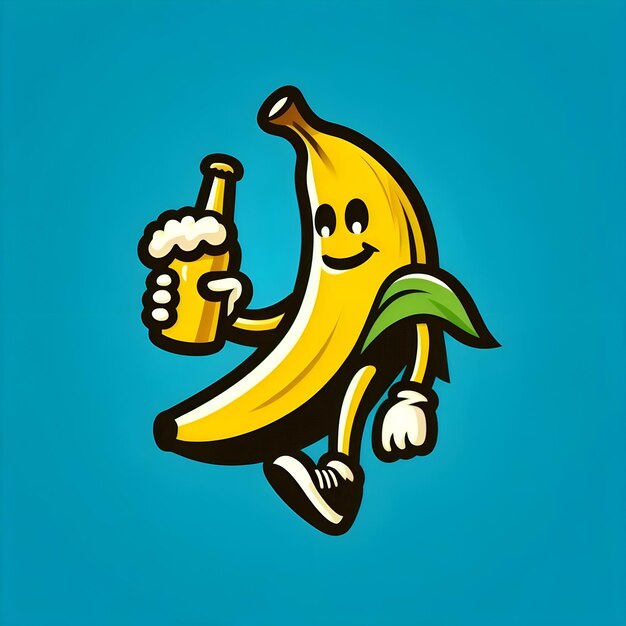 Photo a banana holding a beer