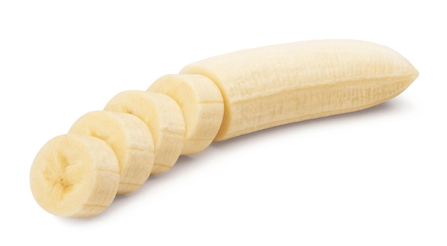 Banana insulated Ripe peeled banana and banana slices