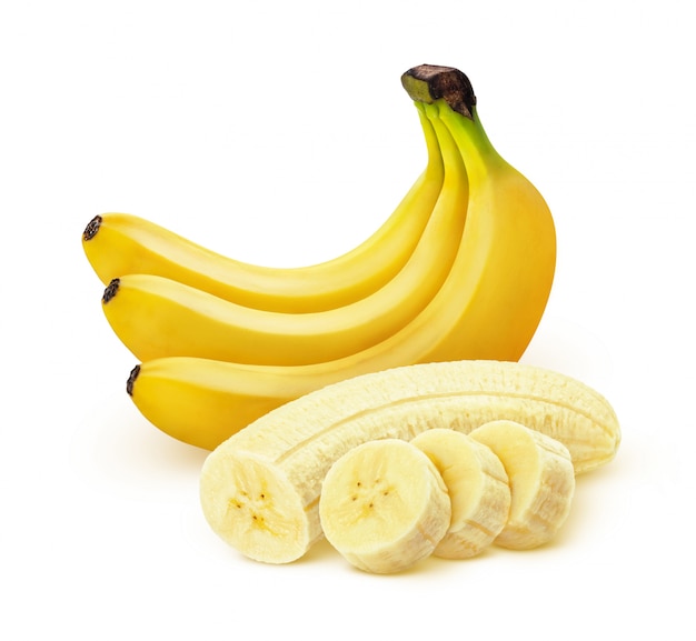 Banana isolated on white background with clipping path