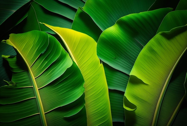 Banana leaf texture abstract background generative AI