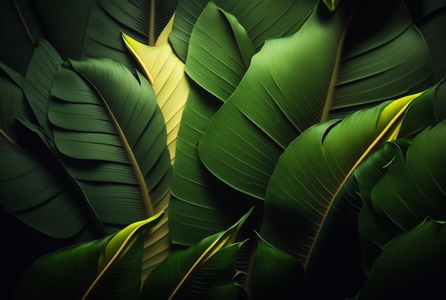 Banana leaf texture abstract background generative AI