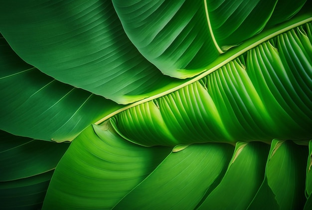 Banana leaf texture abstract background generative AI