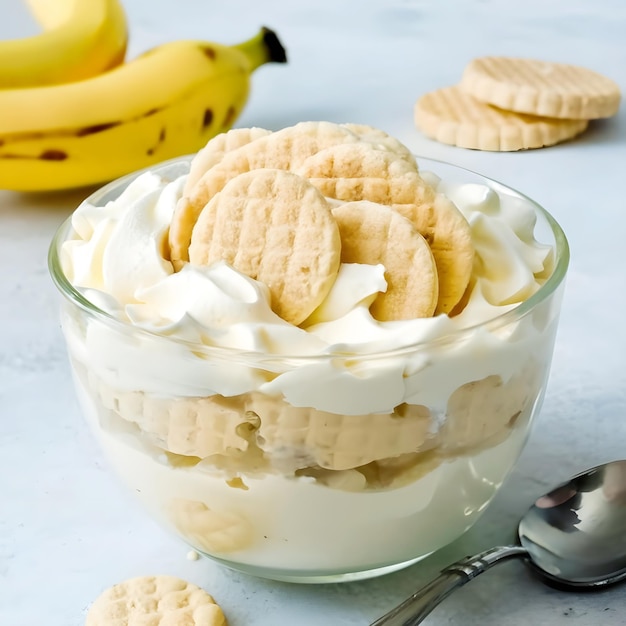 Photo banana pudding with vanilla wafers photo