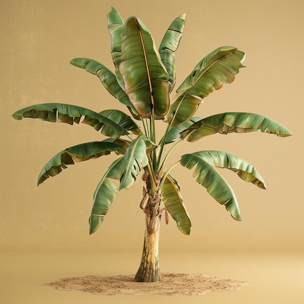 a banana tree with a brown background and a brown background