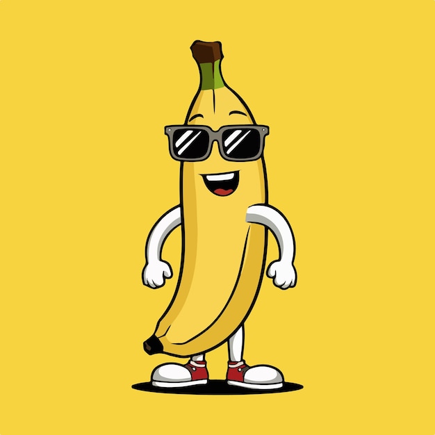 a banana with sunglasses and a banana on it