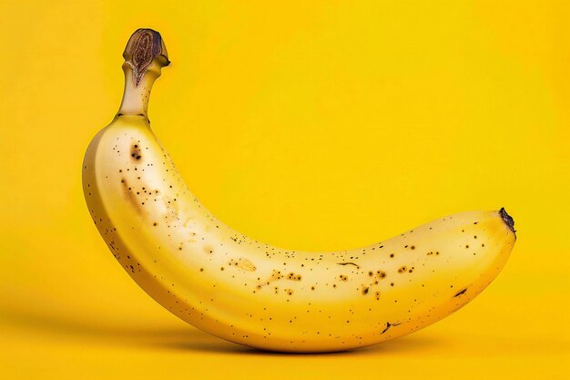 Banana on yellow background high quality