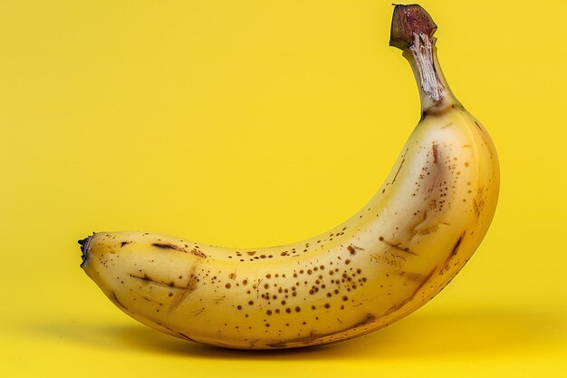 Banana on yellow background high quality