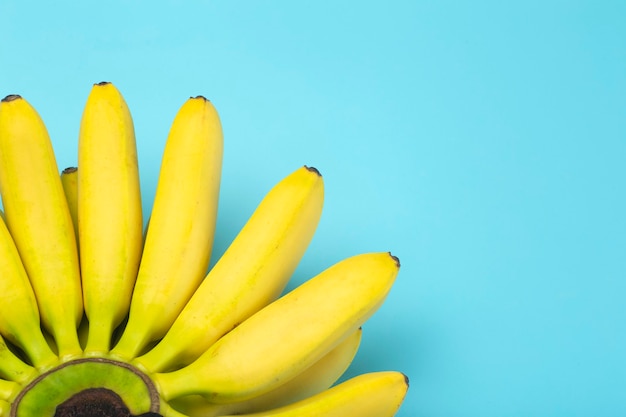 Bananas background. Bananas on a pure blue background.