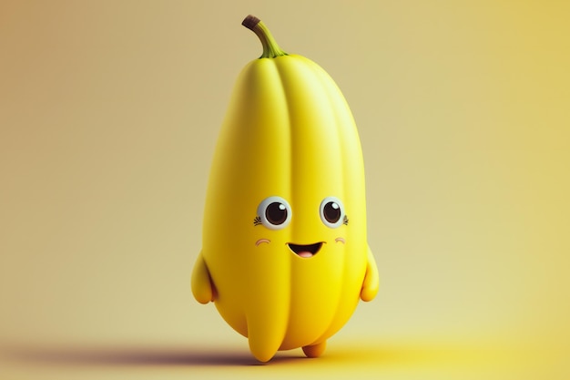 The bananas character with a funny expression