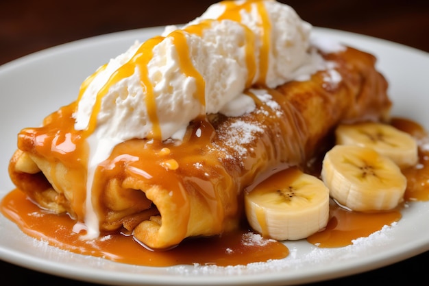 Bananas Foster Chimichangas Mexican Dessert