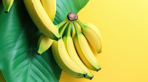 Bananas on a solid color background