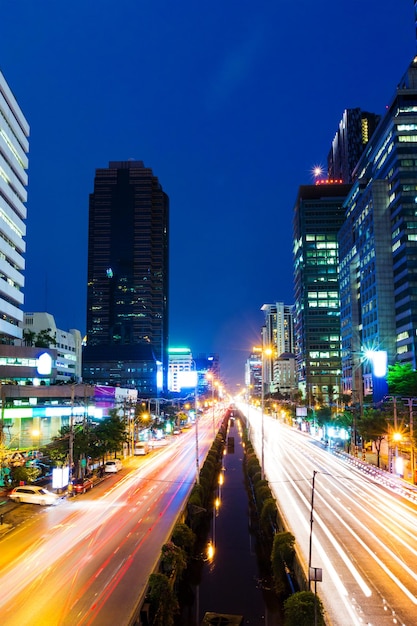 Bangkok city and traffic trail