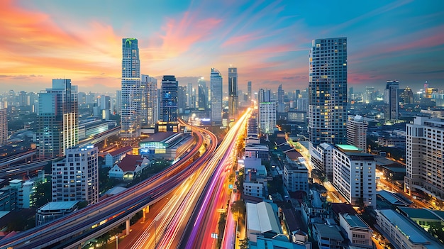 Bangkok Skyline at Sunset