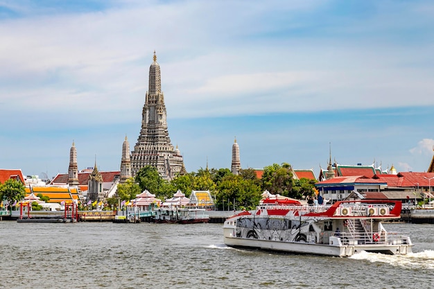 Bangkok Thailand June 28 2023 Wat Arun Ratchawararam is a temple located next to the Chao Phraya River There is a pier named Wat Arun Ratchawararam Pier This temple is popular with foreigners