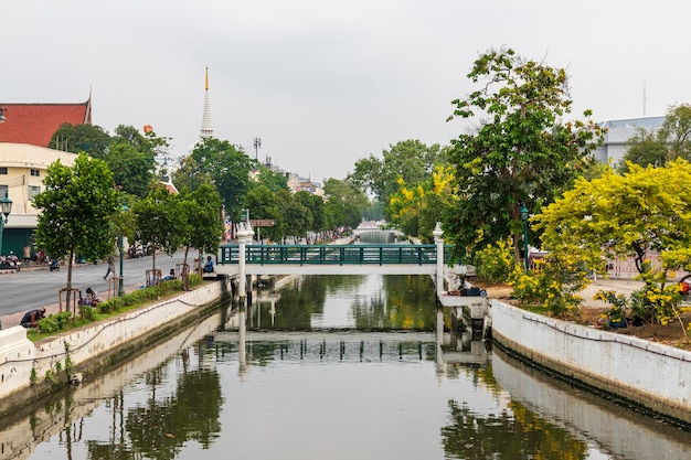 BangkokThailand April 16 2023 The Khlong Rop Krung is a historical canal in Bangkok Known for its beautiful scenery and traditional way of life It's a great place to explore the city's cultural