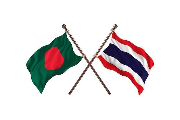 Bangladesh versus Thailand  Flags Background