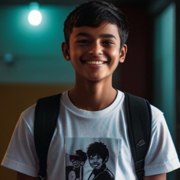 Bangladeshi beautiful happy boy wearing a tshirt