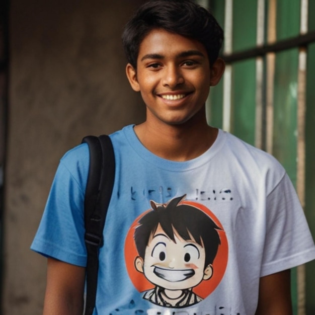 Bangladeshi beautiful happy boy wearing a tshirt