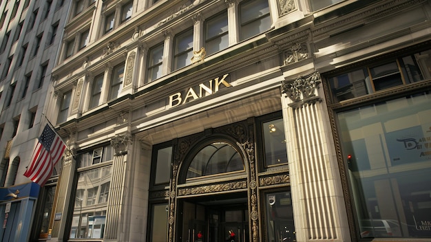 bank building in street