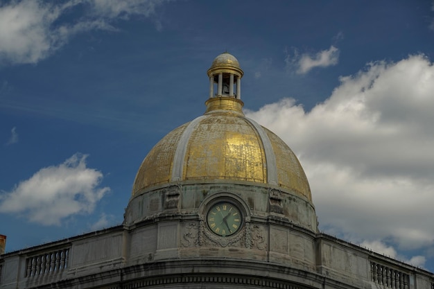 Bank gold dome in washington georgetown painted houses detail