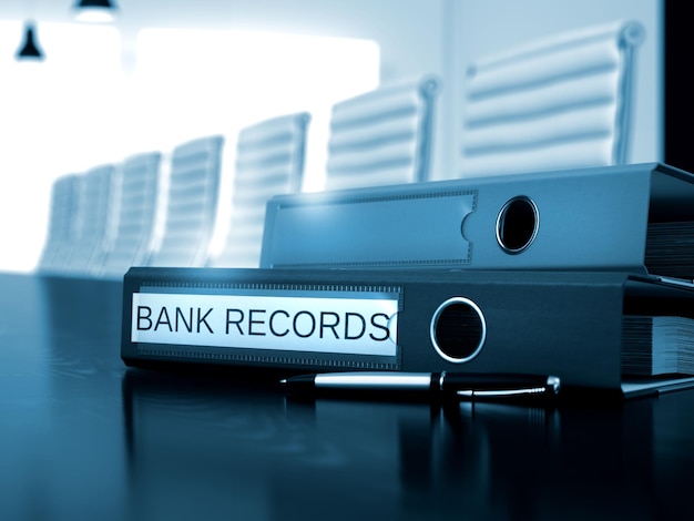 Bank Records on Folder Blurred Image