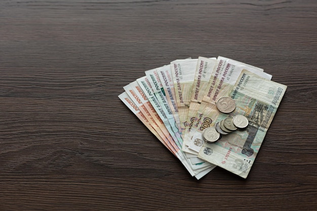 Banknotes of Russian rubles A cash loan