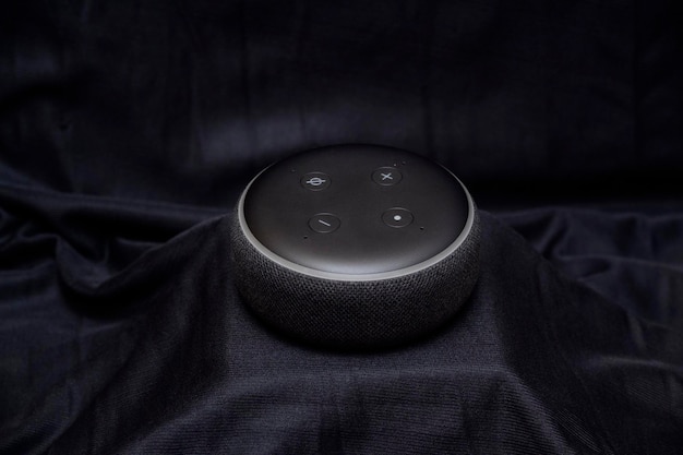 Bankura West Bengal India September 24 2022 Amazon Echo DotAlexa Smart WiFi Speaker Black