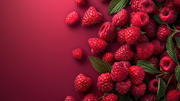 Photo banner background featuring raspberries