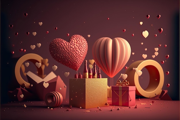 Banner background for sale with Valentine39s Day illustration and free space for text