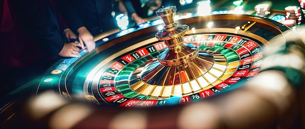 Banner Casino game roulette wheel spinning Generation AI