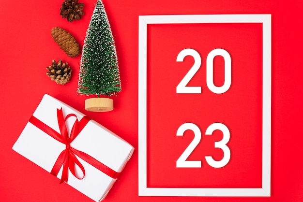 Banner Christmas gifts and decorations with 2023 years number