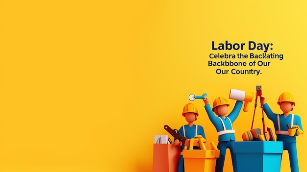 Photo a banner illustration that reads quotlabor day celebrating the backbone of our countryquot