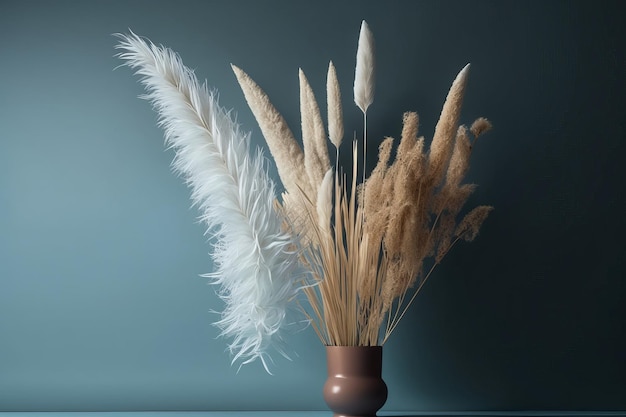 Banner the pampas grass Reed Plume Stem Dried Pampas Illustration AI Generative