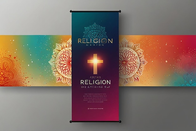 a banner that says religion on it