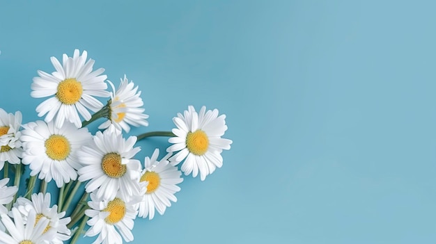 Banner with daisies Generative AI