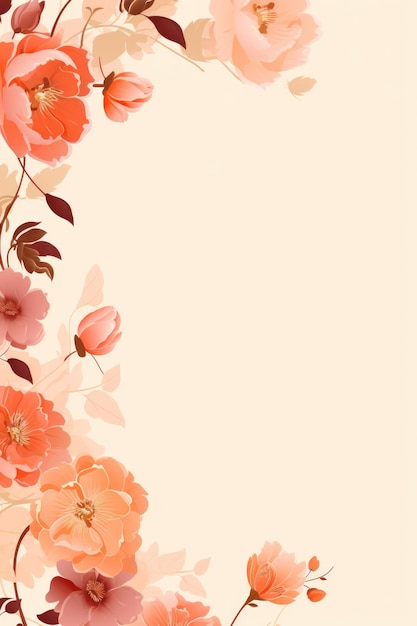 Banner with flowers on light peach background ar 23 v 52 Job ID 5d3fa75e5e6e401a82911b2766aa901a